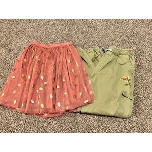 K9 Peek Kids Girls Rose Gold Polka Dot Tulle Skirt & Embroidered Pants  10 12